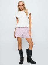 Bubbia Tie Up Shorts Purple / White